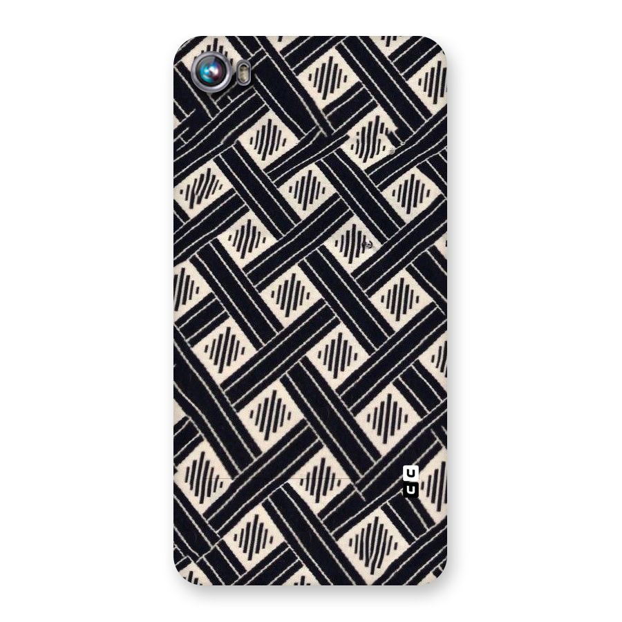 Black Beige Criscros Back Case for Micromax Canvas Fire 4 A107