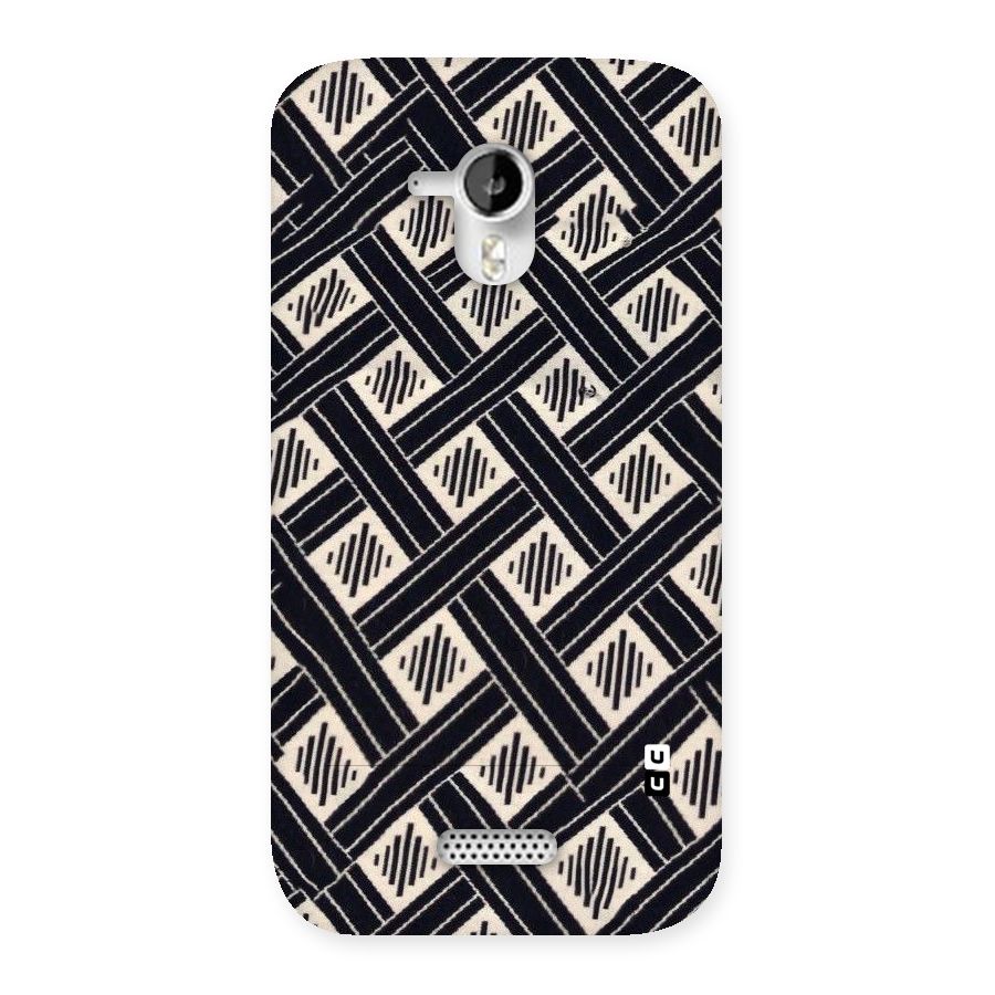 Black Beige Criscros Back Case for Micromax Canvas HD A116