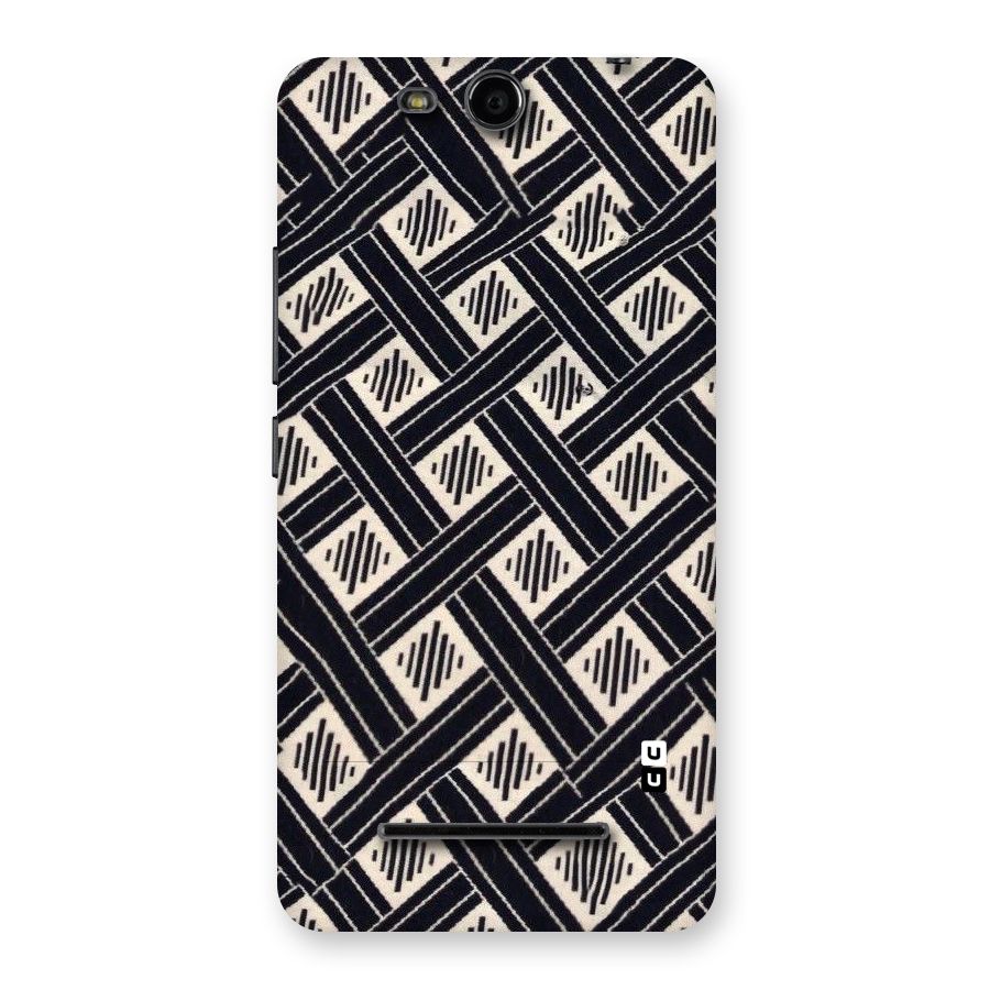 Black Beige Criscros Back Case for Micromax Canvas Juice 3 Q392