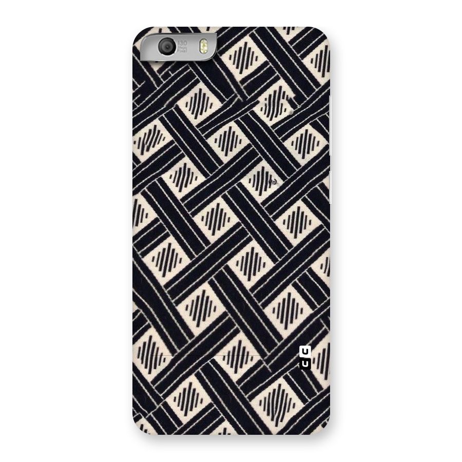 Black Beige Criscros Back Case for Micromax Canvas Knight 2