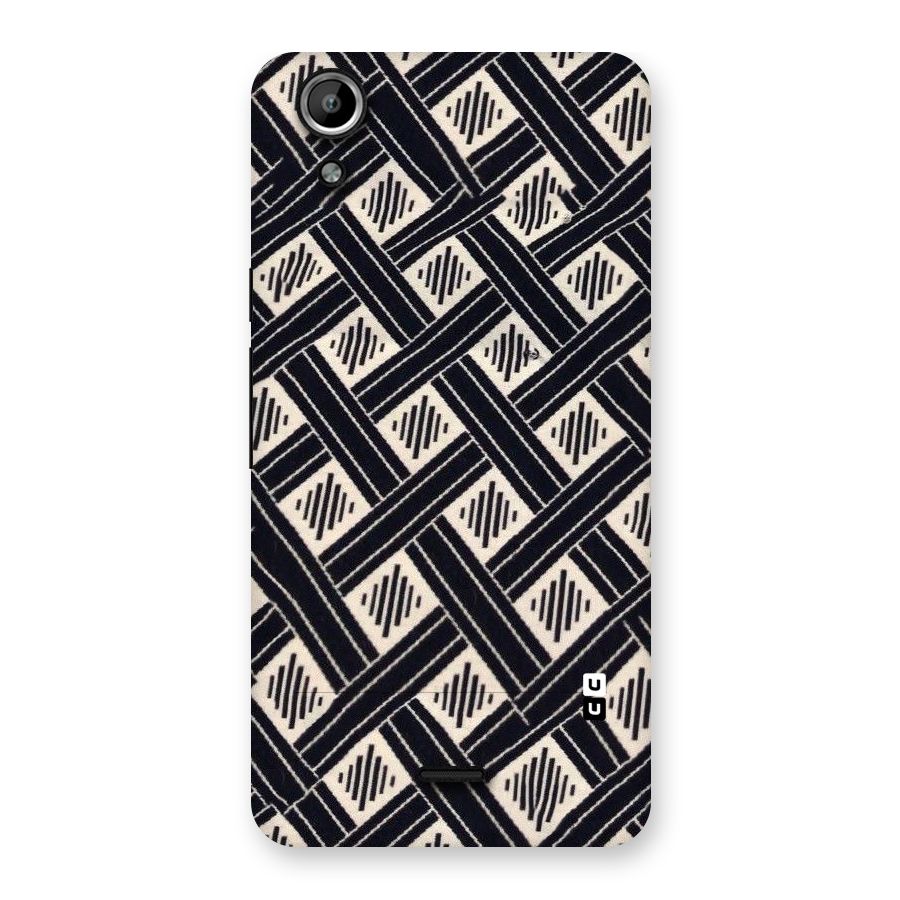 Black Beige Criscros Back Case for Micromax Canvas Selfie Lens Q345