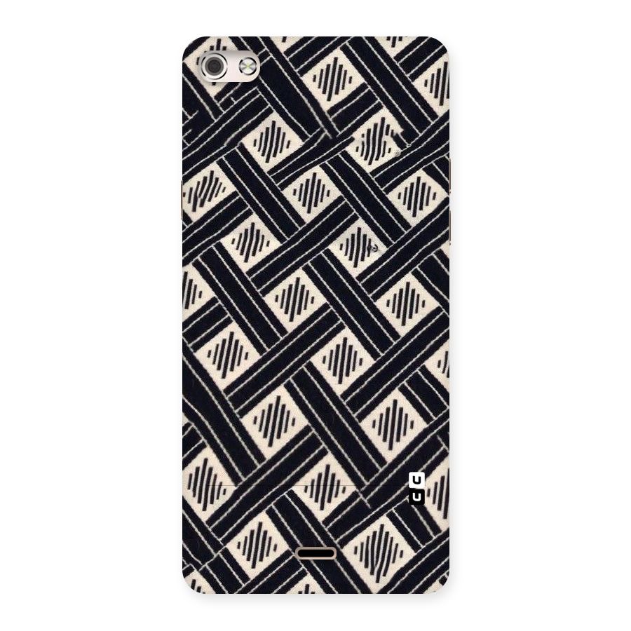 Black Beige Criscros Back Case for Micromax Canvas Silver 5