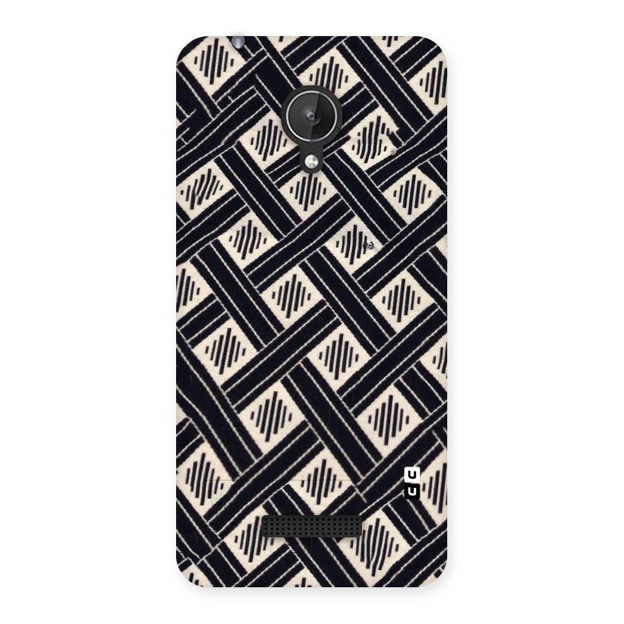 Black Beige Criscros Back Case for Micromax Canvas Spark Q380
