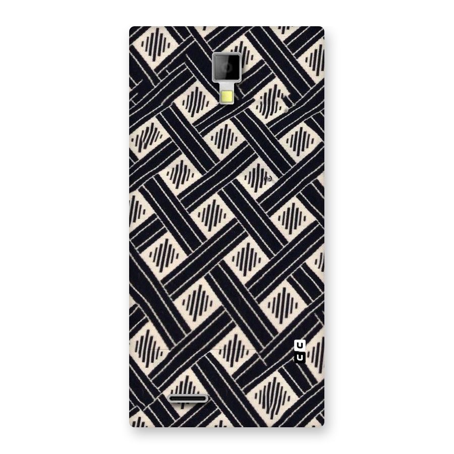 Black Beige Criscros Back Case for Micromax Canvas Xpress A99