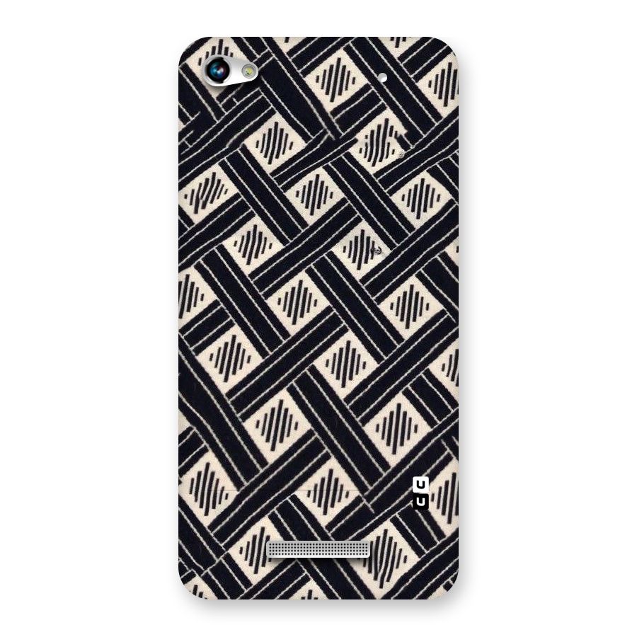 Black Beige Criscros Back Case for Micromax Hue 2
