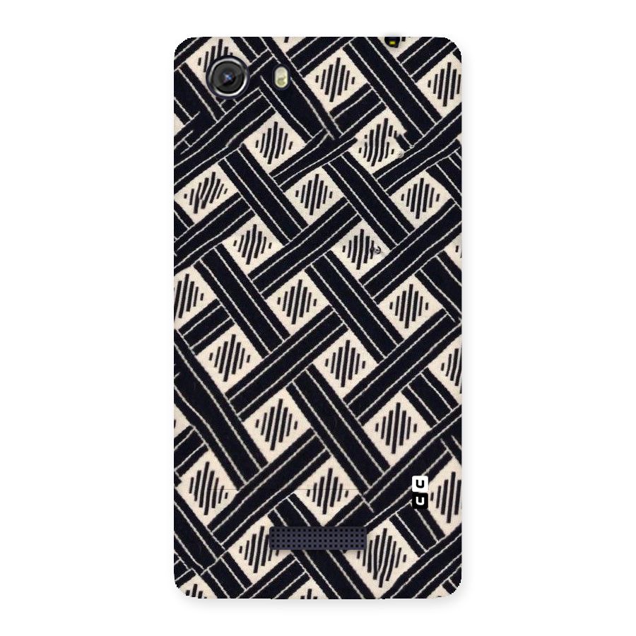 Black Beige Criscros Back Case for Micromax Unite 3