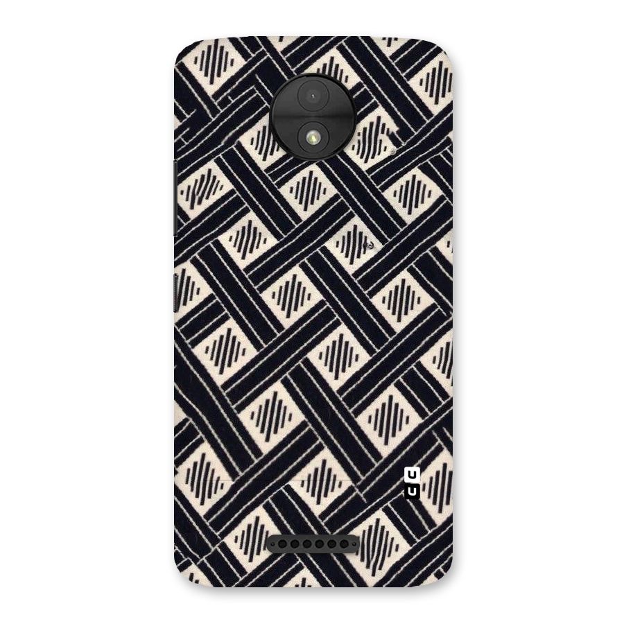 Black Beige Criscros Back Case for Moto C