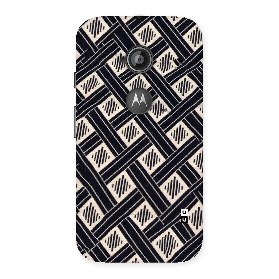 Black Beige Criscros Back Case for Moto E 2nd Gen