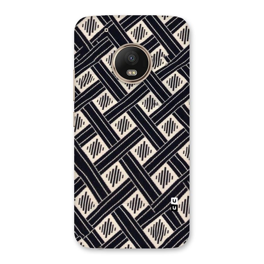 Black Beige Criscros Back Case for Moto G5 Plus