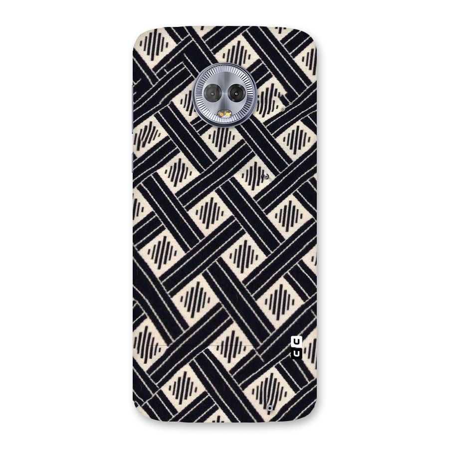 Black Beige Criscros Back Case for Moto G6 Plus