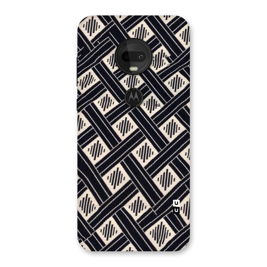 Black Beige Criscros Back Case for Moto G7