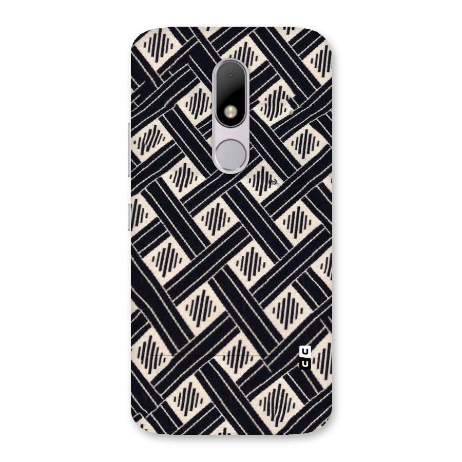 Black Beige Criscros Back Case for Moto M