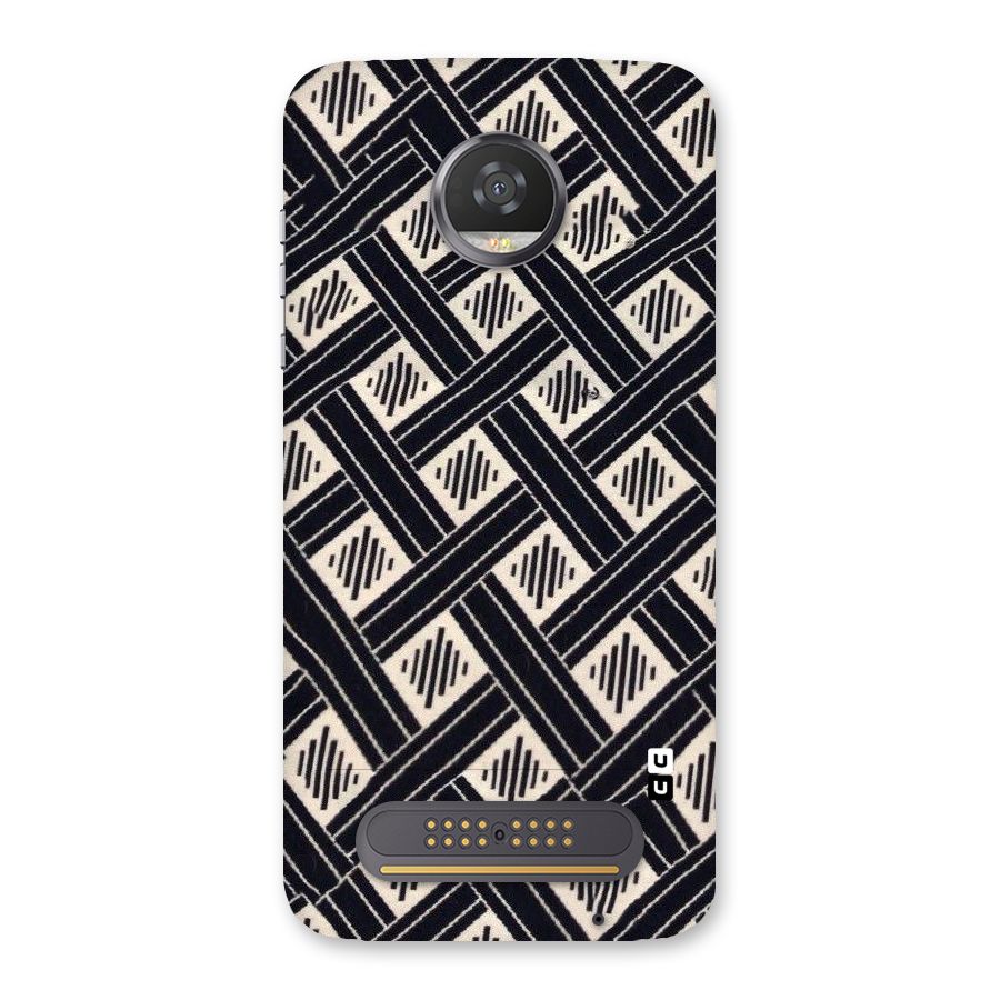 Black Beige Criscros Back Case for Moto Z2 Play