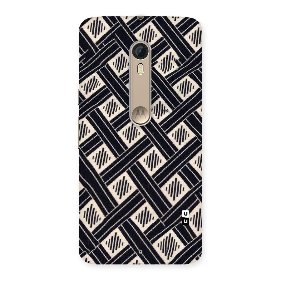 Black Beige Criscros Back Case for Motorola Moto X Style