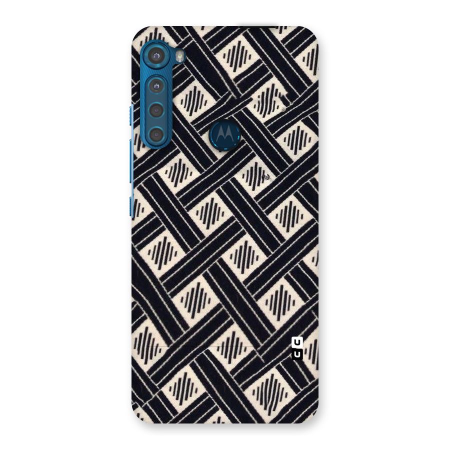 Black Beige Criscros Back Case for Motorola One Fusion Plus