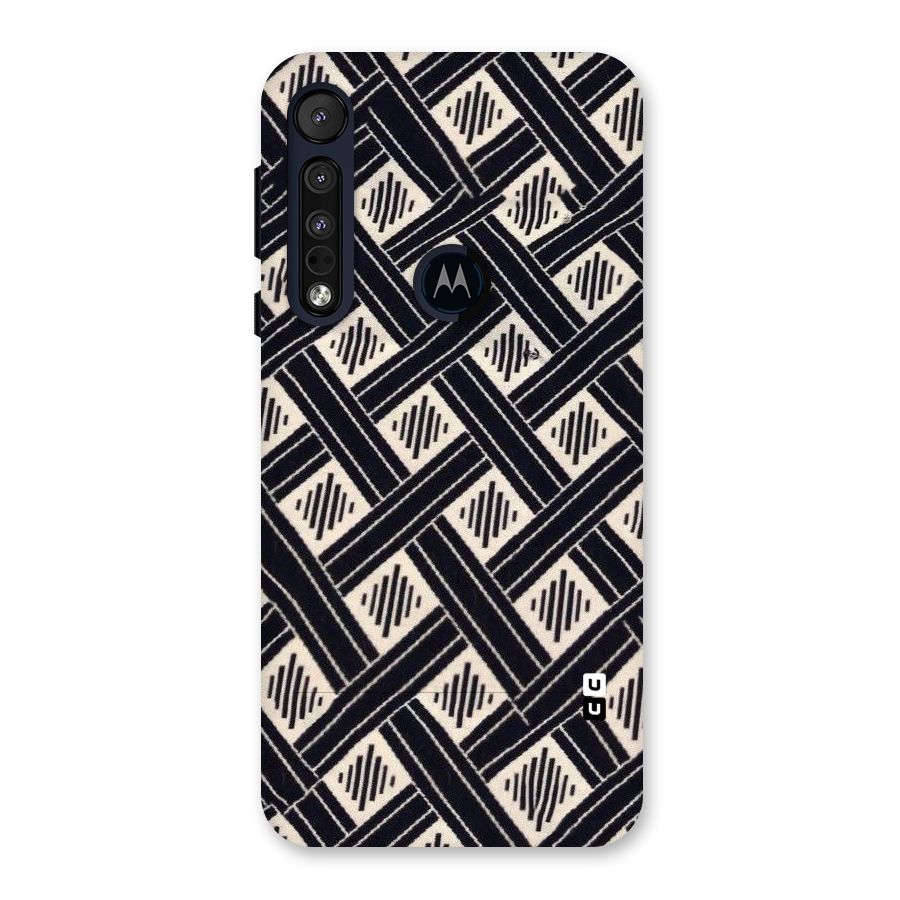 Black Beige Criscros Back Case for Motorola One Macro
