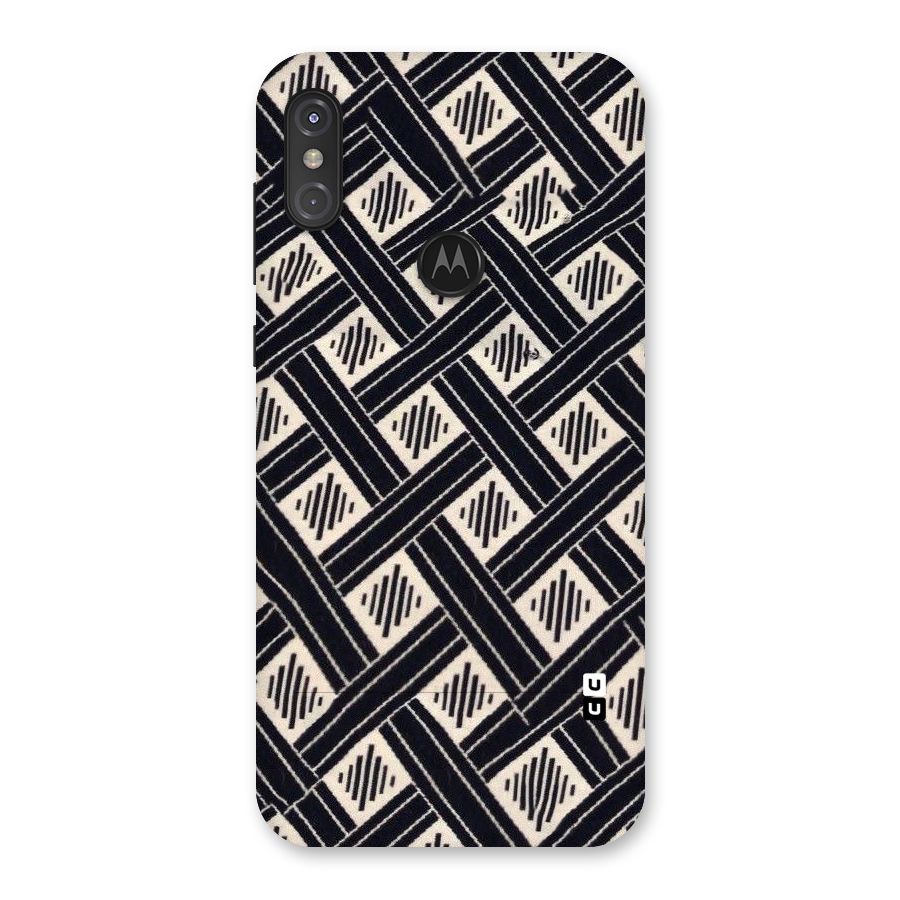 Black Beige Criscros Back Case for Motorola One Power
