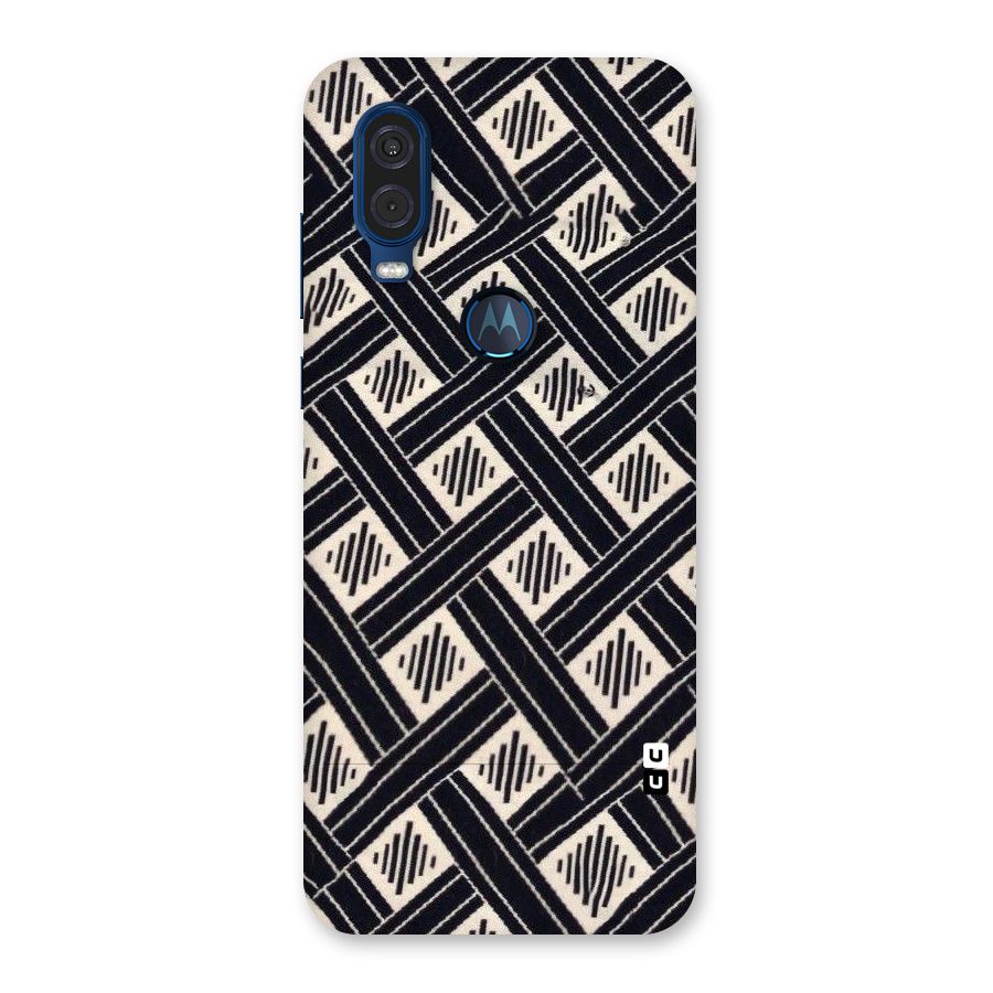Black Beige Criscros Back Case for Motorola One Vision