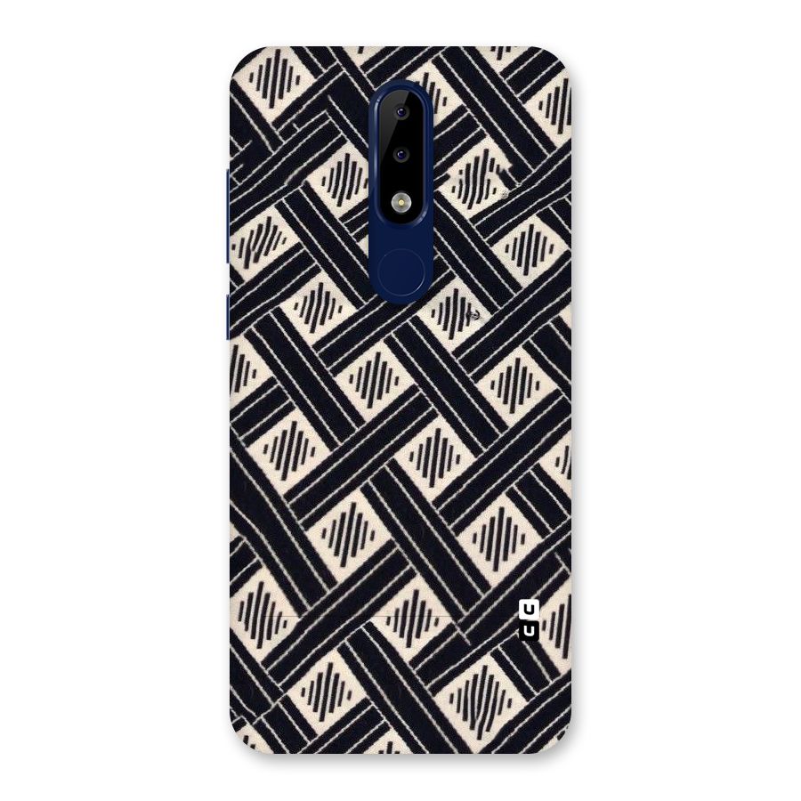 Black Beige Criscros Back Case for Nokia 5.1 Plus