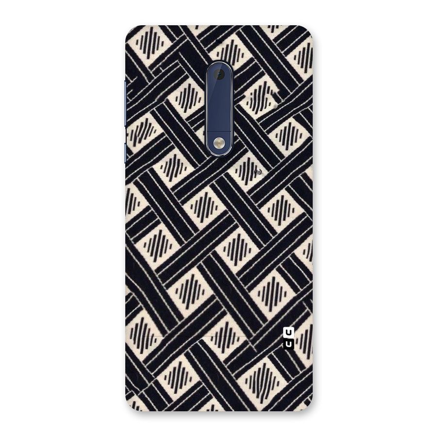 Black Beige Criscros Back Case for Nokia 5