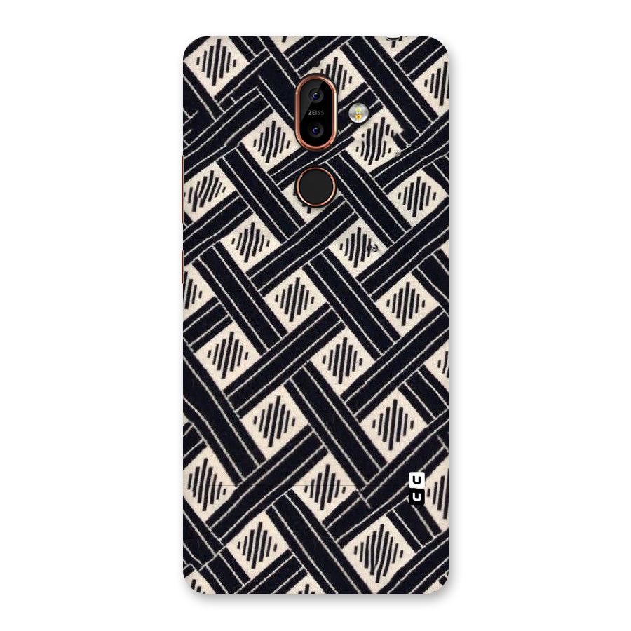 Black Beige Criscros Back Case for Nokia 7 Plus