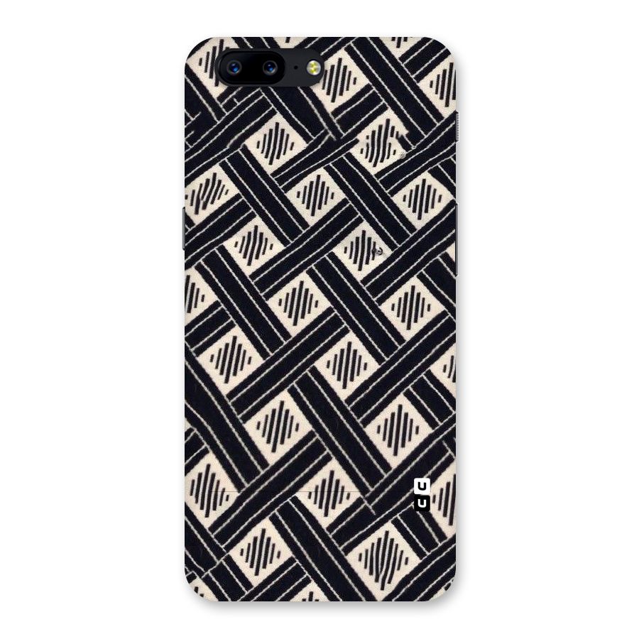 Black Beige Criscros Back Case for OnePlus 5