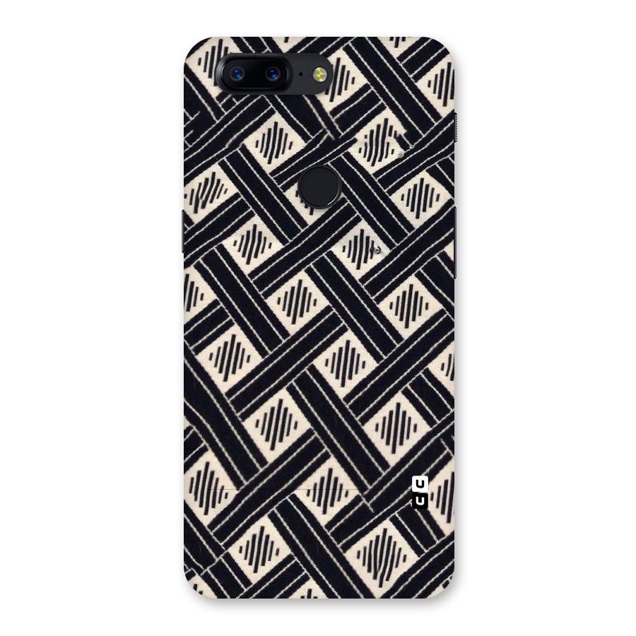 Black Beige Criscros Back Case for OnePlus 5T