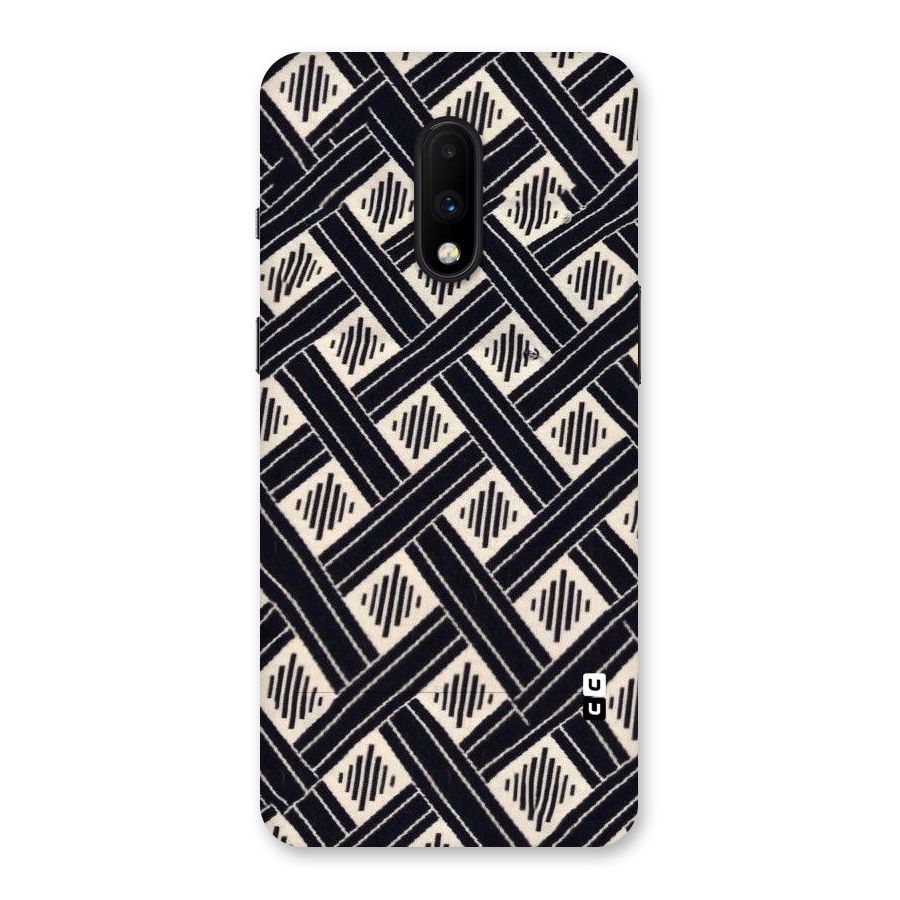 Black Beige Criscros Back Case for OnePlus 7