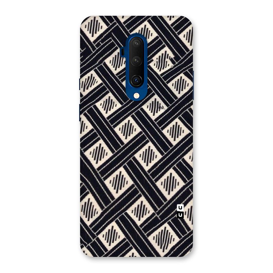 Black Beige Criscros Back Case for OnePlus 7T Pro