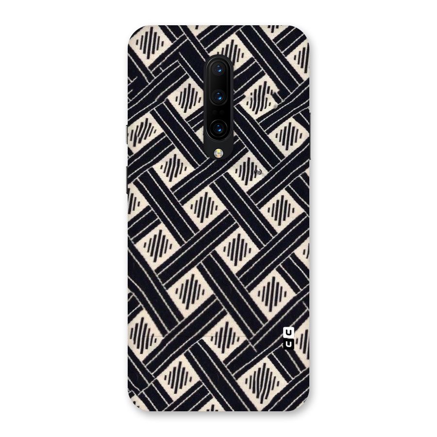 Black Beige Criscros Back Case for OnePlus 7 Pro