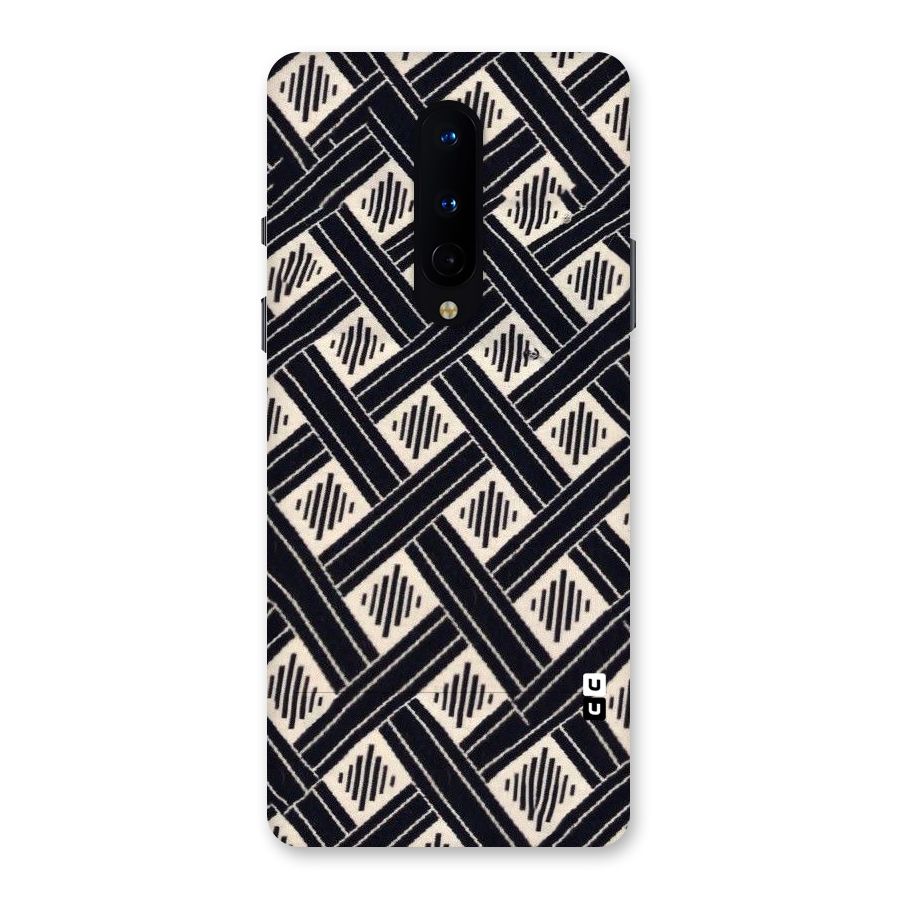 Black Beige Criscros Back Case for OnePlus 8