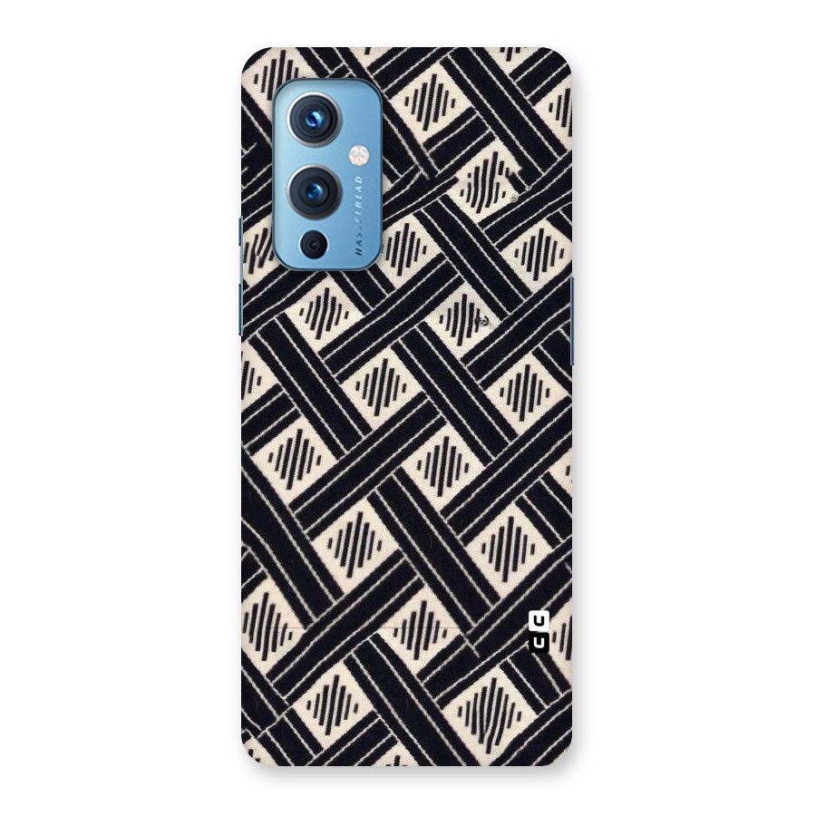 Black Beige Criscros Back Case for OnePlus 9