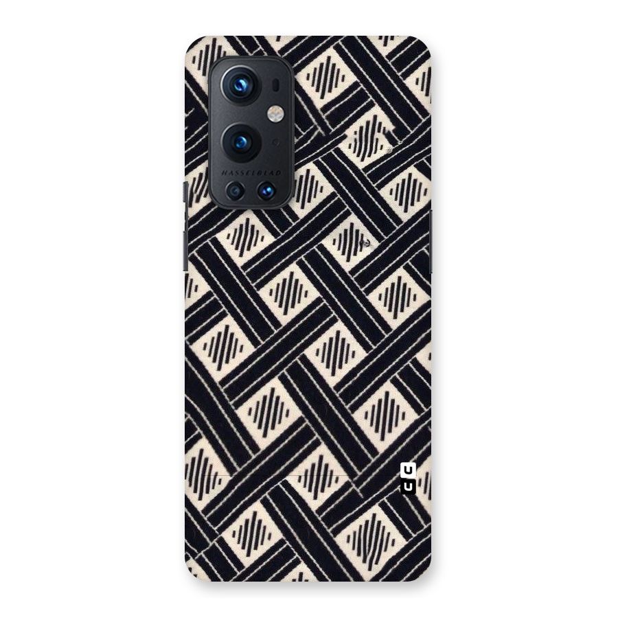 Black Beige Criscros Back Case for OnePlus 9 Pro