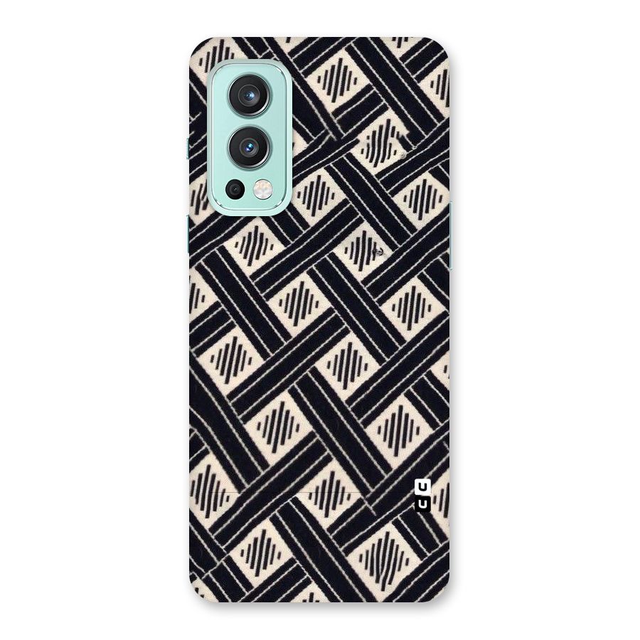 Black Beige Criscros Back Case for OnePlus Nord 2 5G