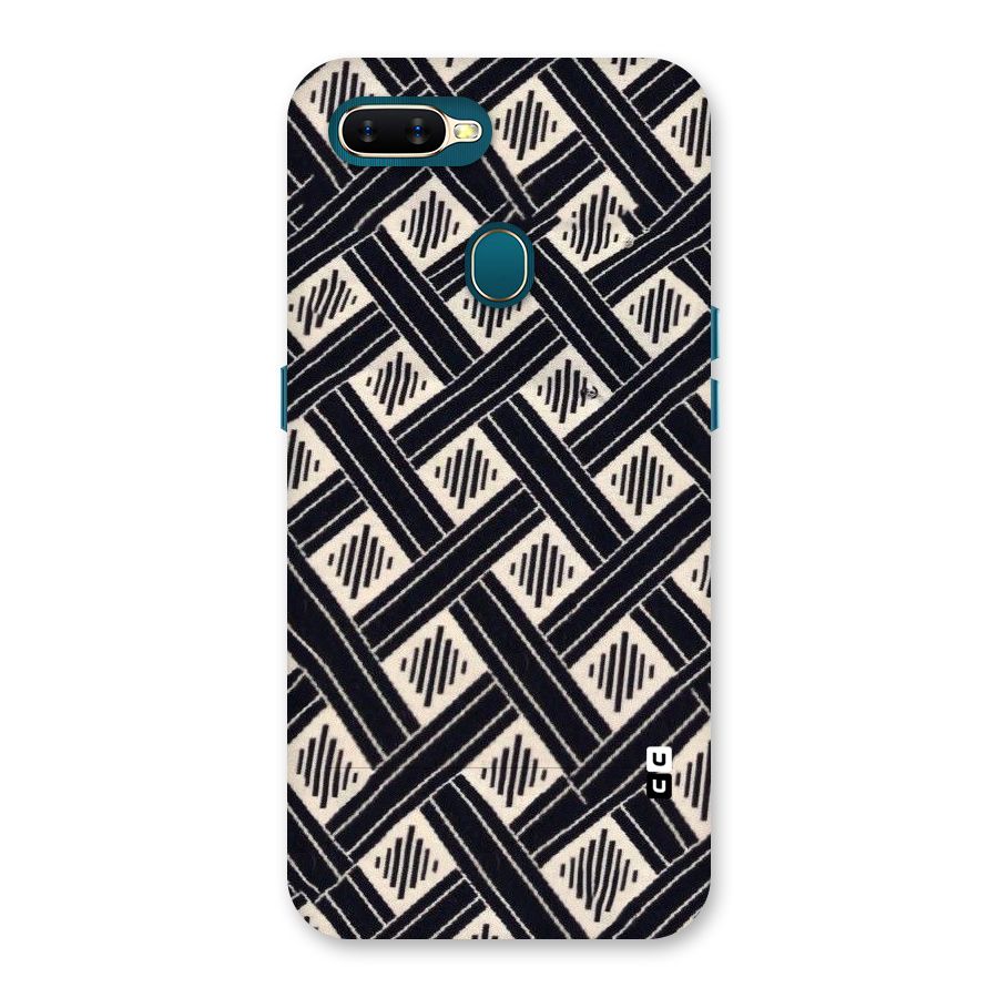 Black Beige Criscros Back Case for Oppo A11k
