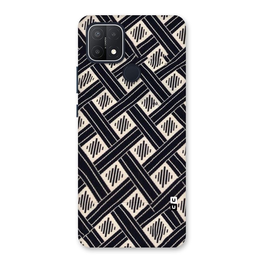 Black Beige Criscros Back Case for Oppo A15s