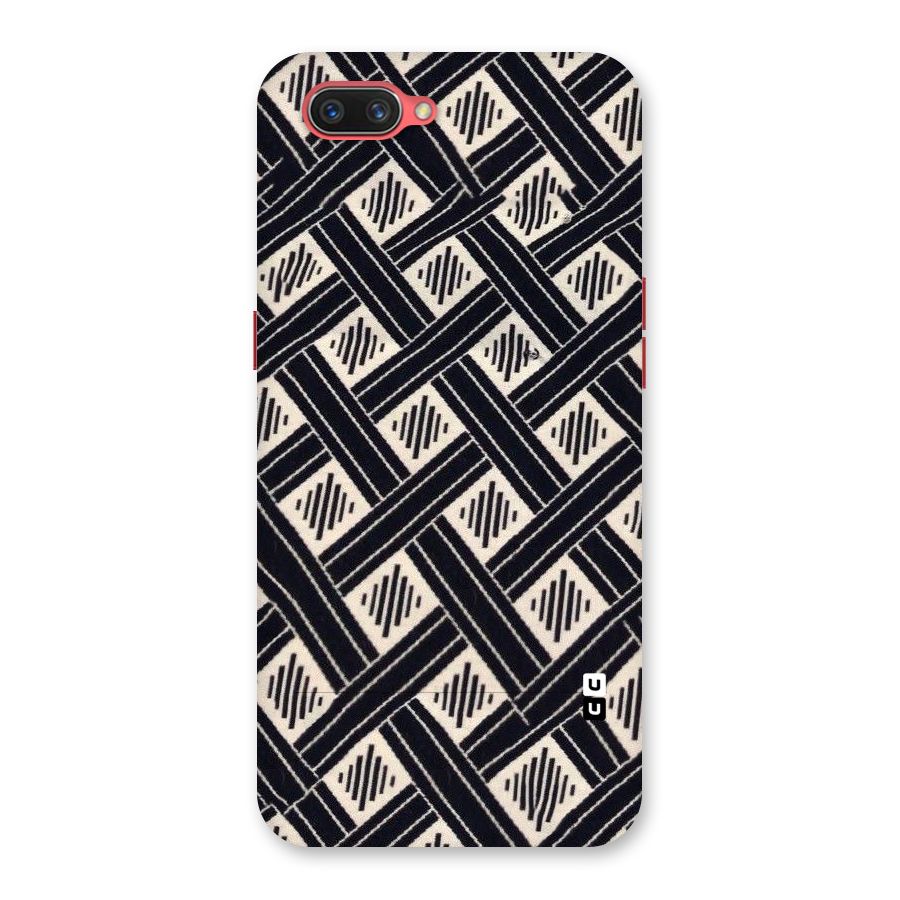 Black Beige Criscros Back Case for Oppo A3s