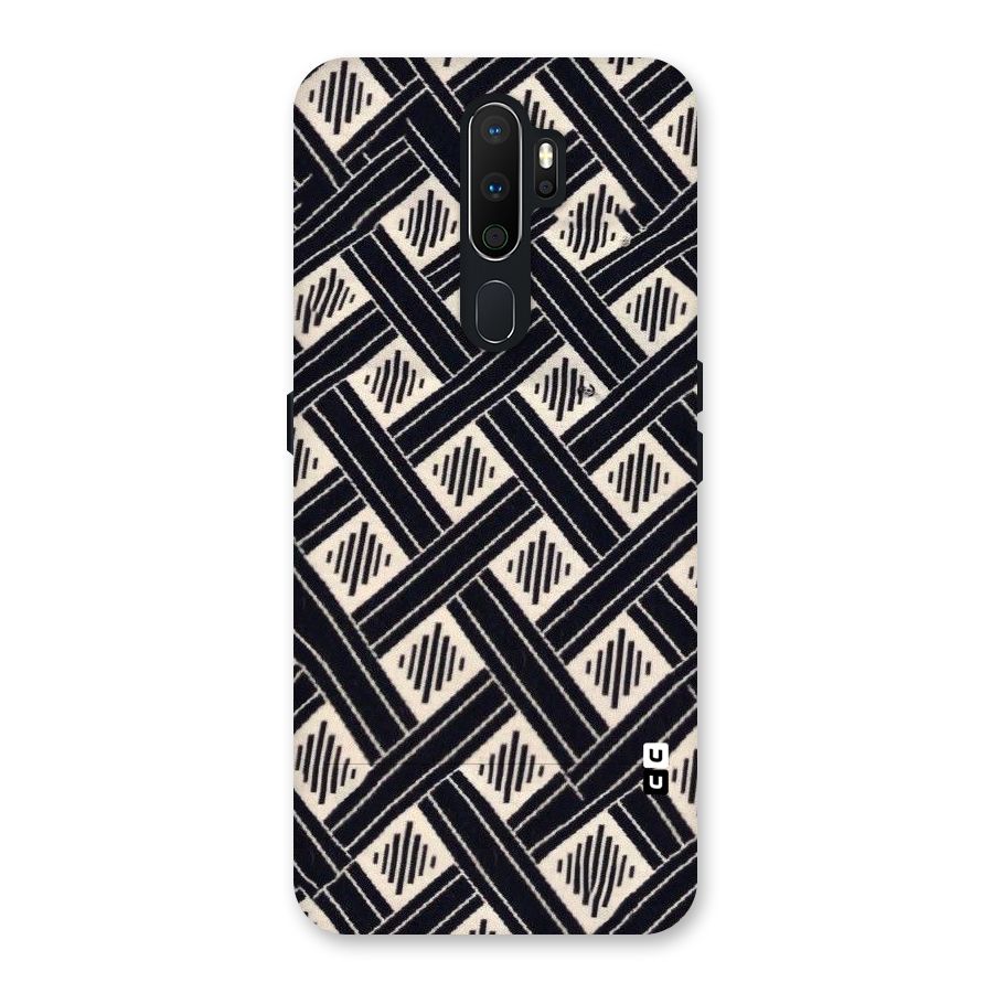Black Beige Criscros Back Case for Oppo A5 (2020)