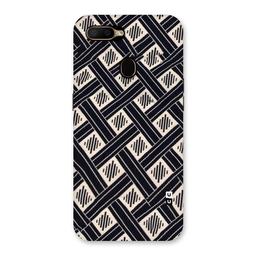 Black Beige Criscros Back Case for Oppo A5s