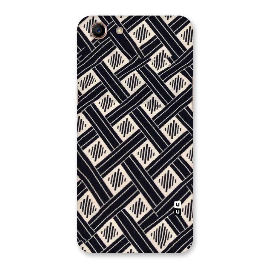 Black Beige Criscros Back Case for Oppo A83 (2018)