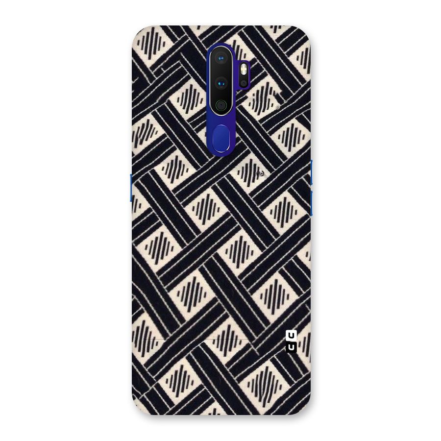 Black Beige Criscros Back Case for Oppo A9 (2020)
