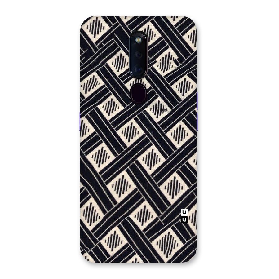 Black Beige Criscros Back Case for Oppo F11 Pro