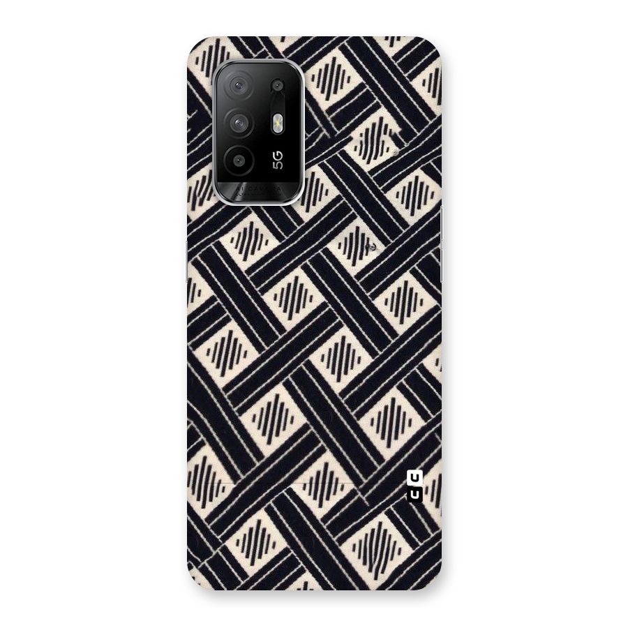 Black Beige Criscros Back Case for Oppo F19 Pro Plus 5G
