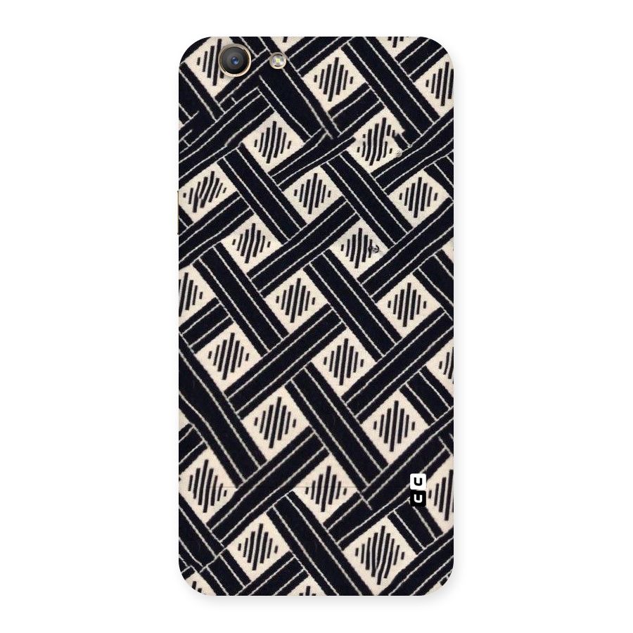 Black Beige Criscros Back Case for Oppo F1s