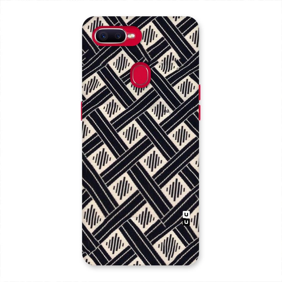 Black Beige Criscros Back Case for Oppo F9 Pro