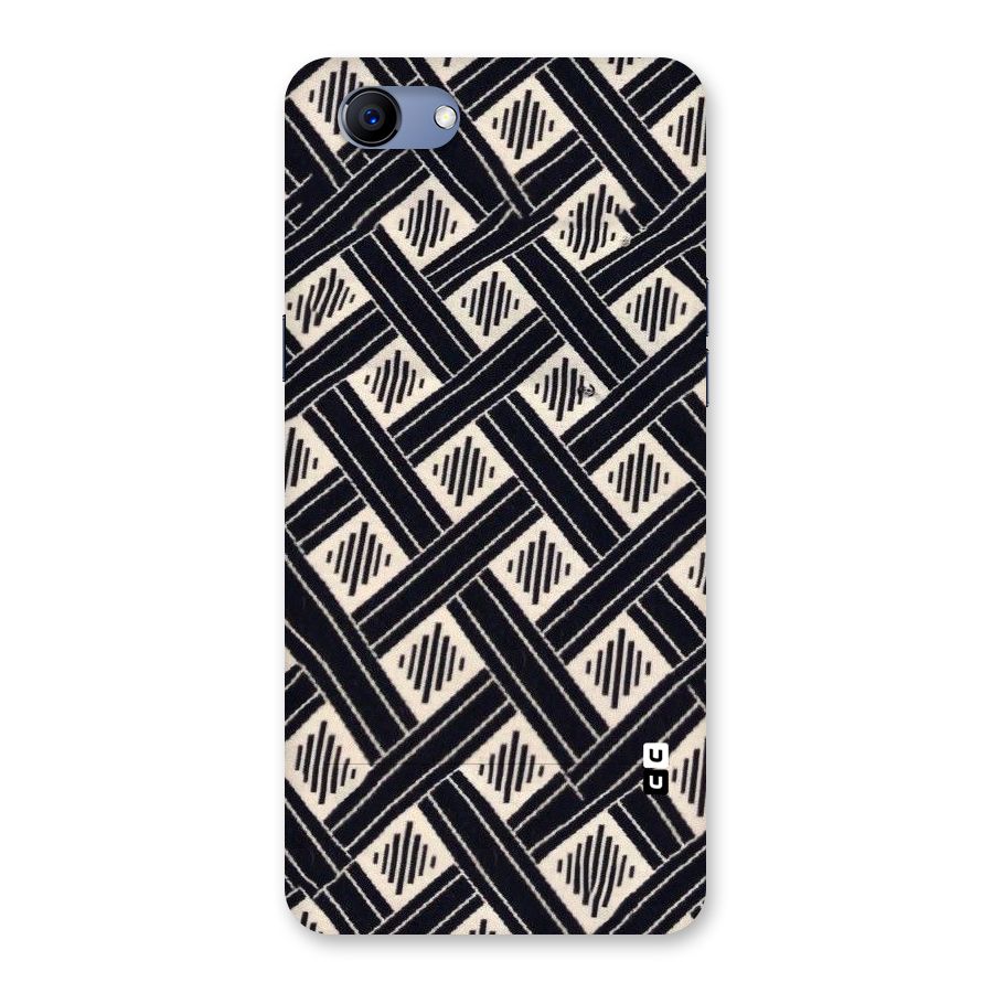 Black Beige Criscros Back Case for Oppo Realme 1