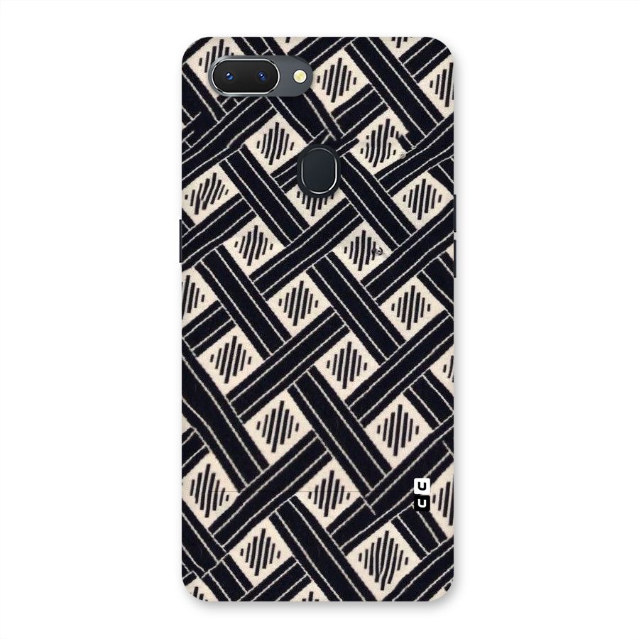 Black Beige Criscros Back Case for Oppo Realme 2