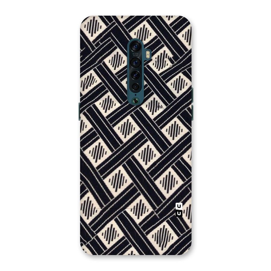 Black Beige Criscros Back Case for Oppo Reno2