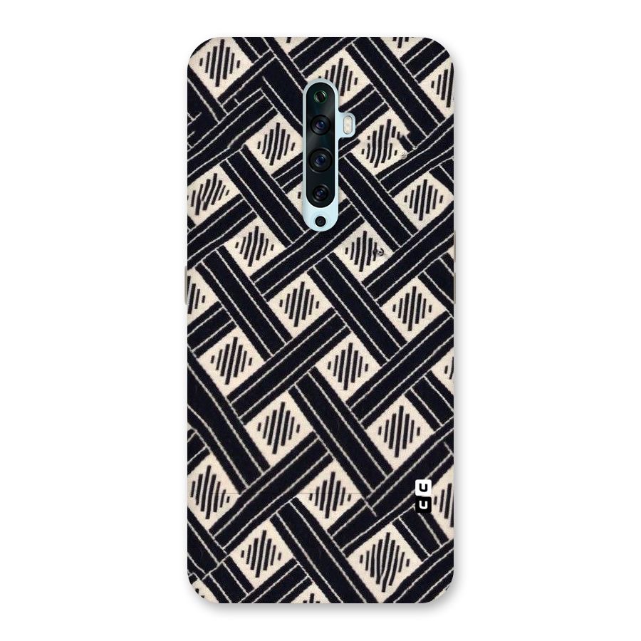 Black Beige Criscros Back Case for Oppo Reno2 Z