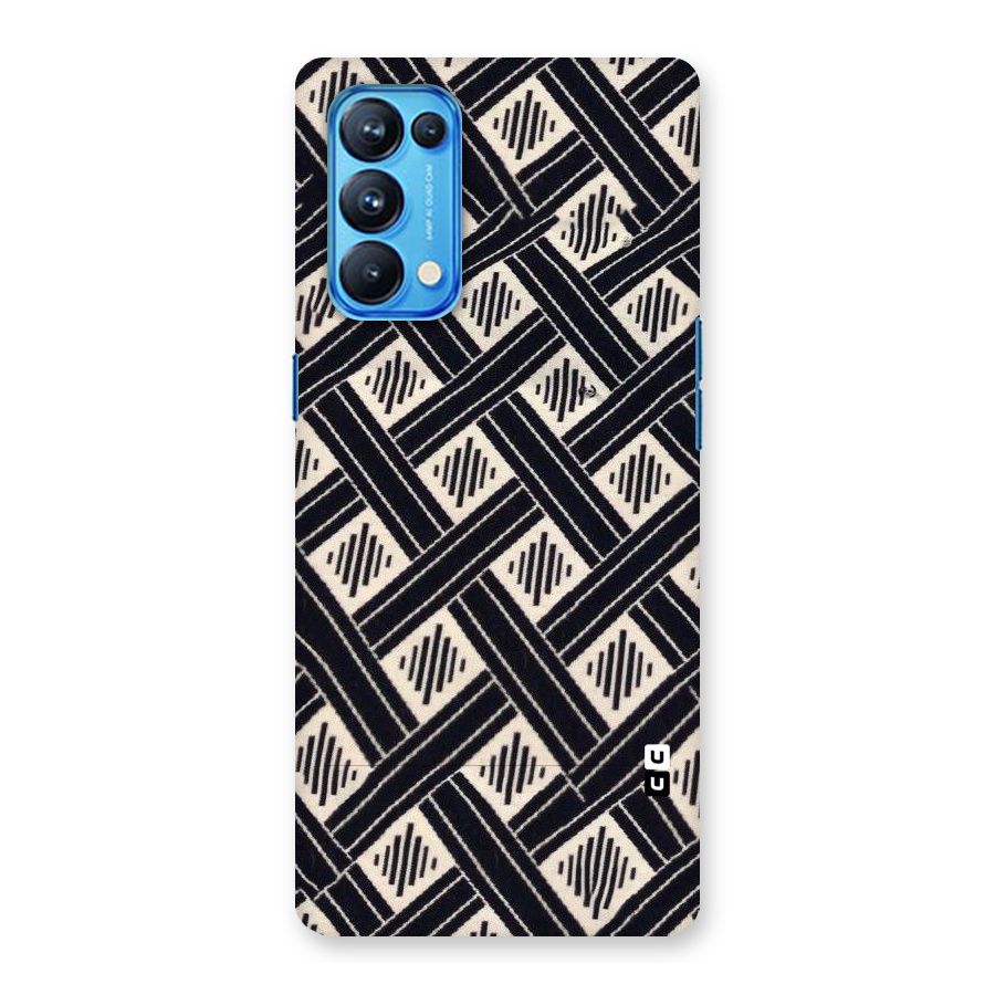 Black Beige Criscros Back Case for Oppo Reno5 Pro 5G